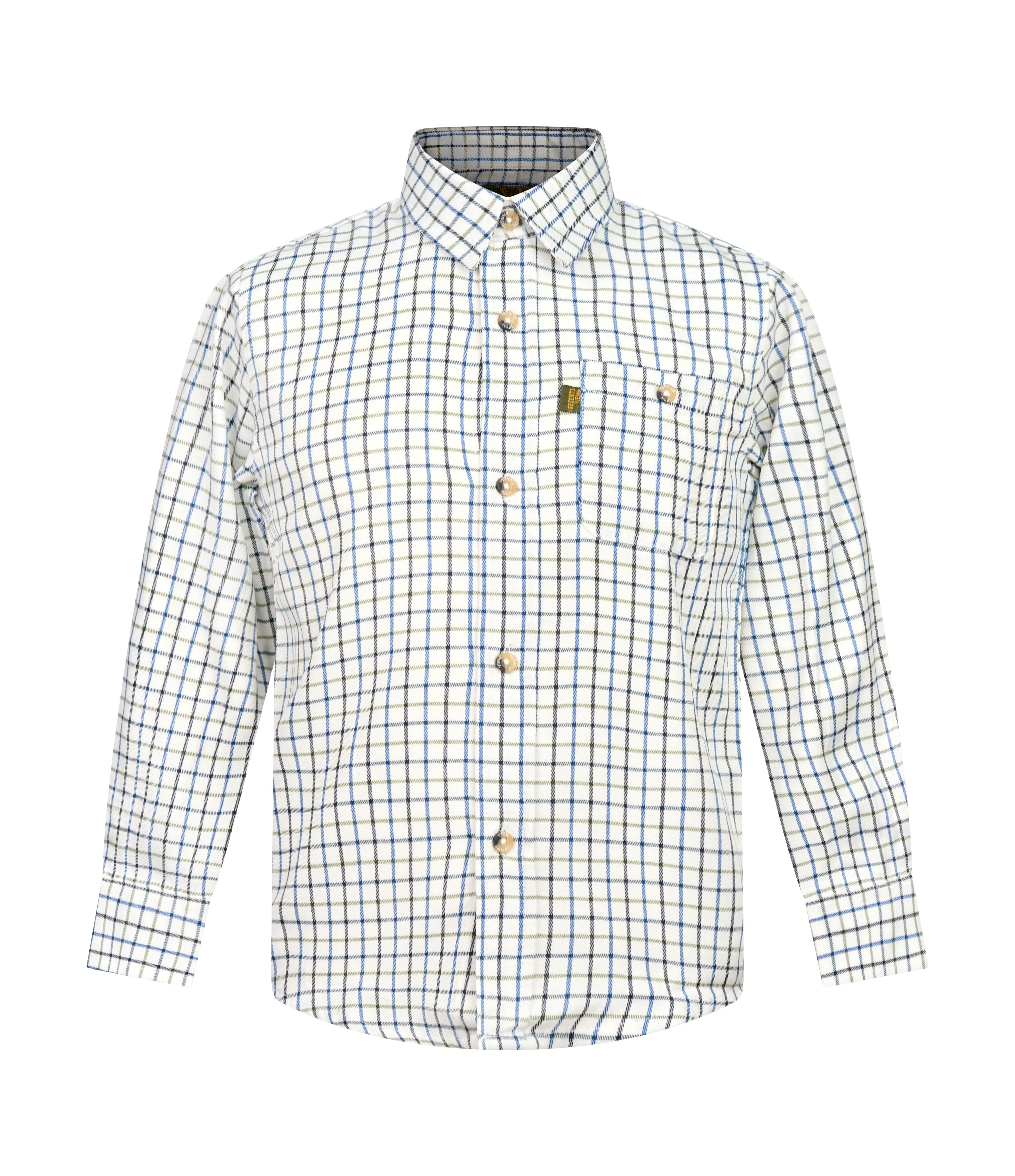 Regents View Childrens Tattersall Check Shirt - SH1-2 Blue