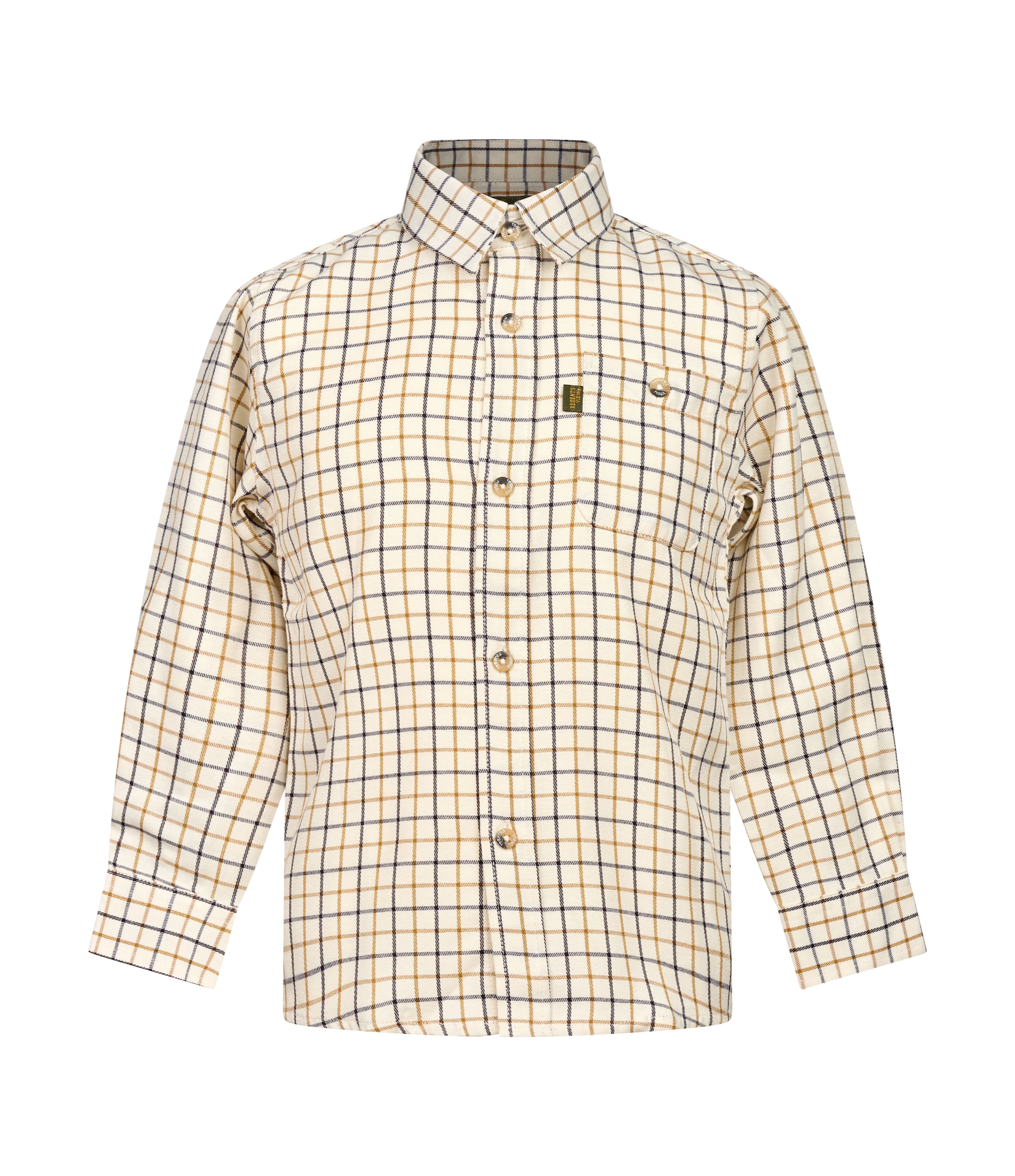 Regents View Childrens Tattersall Check Shirt - SH3-3 Beige