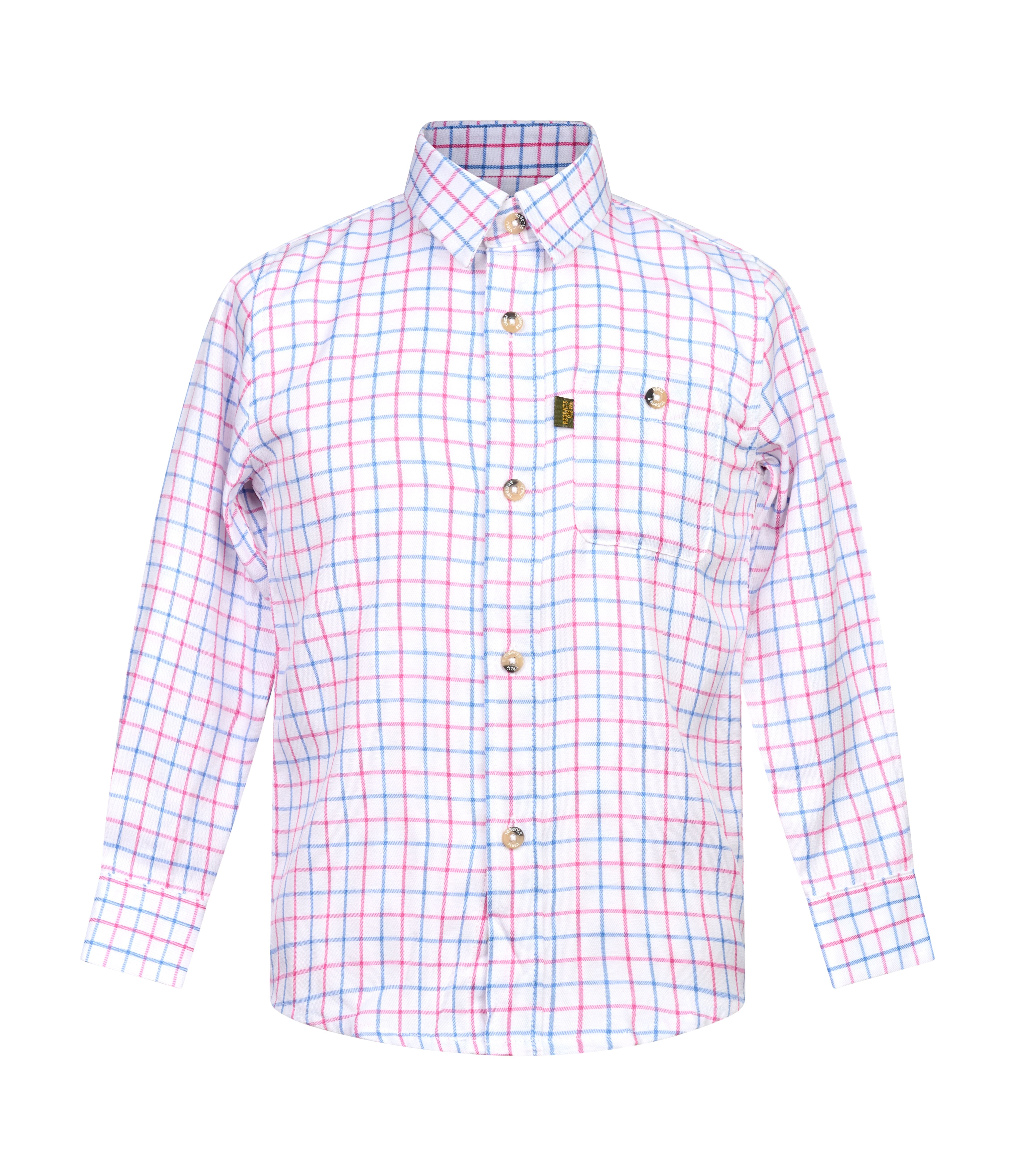 Regents View Childrens Tattersall Check Shirt - SH40 Pink/White/Blue