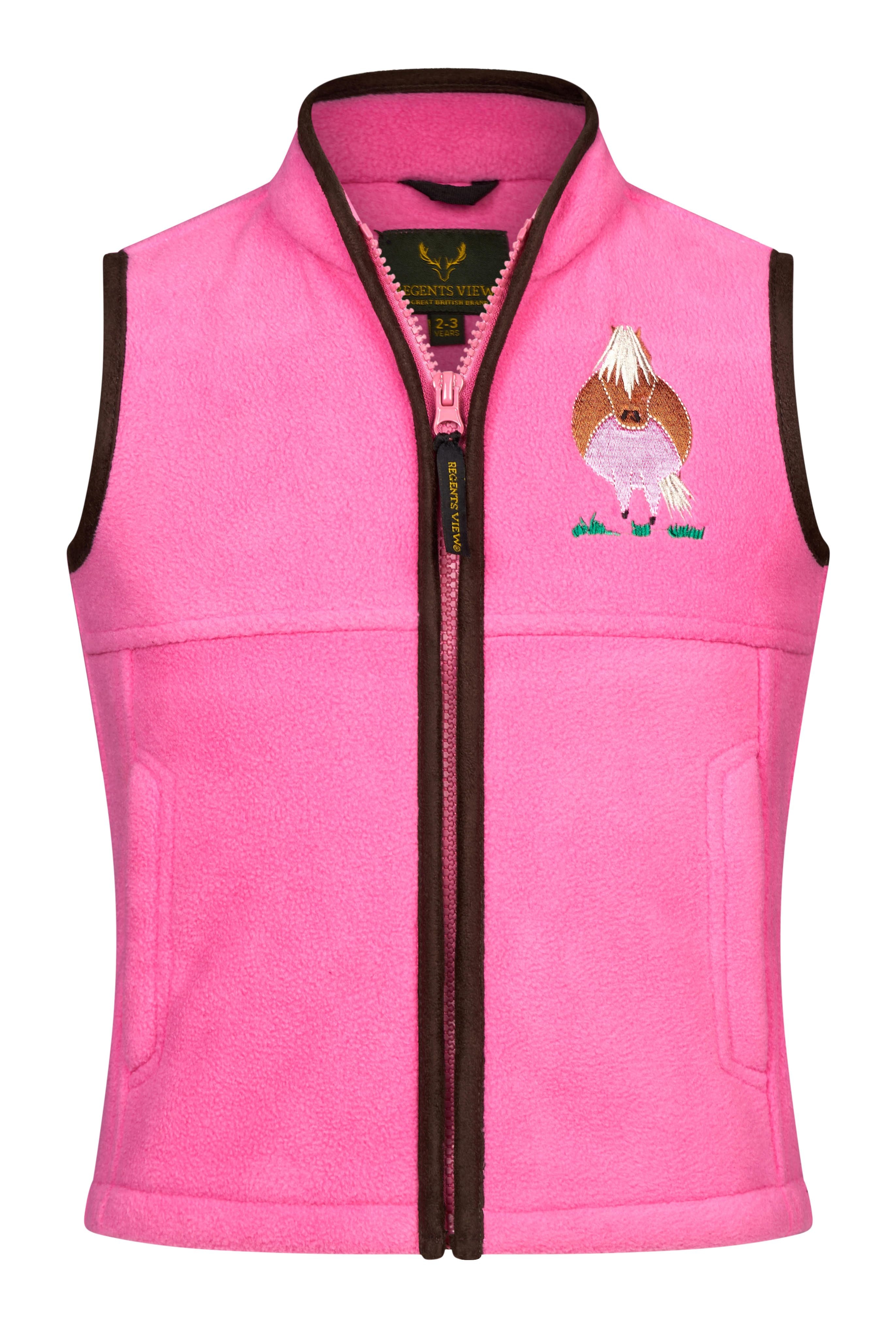 Regents View Childrens Pony Fleece Gilet - Pink
