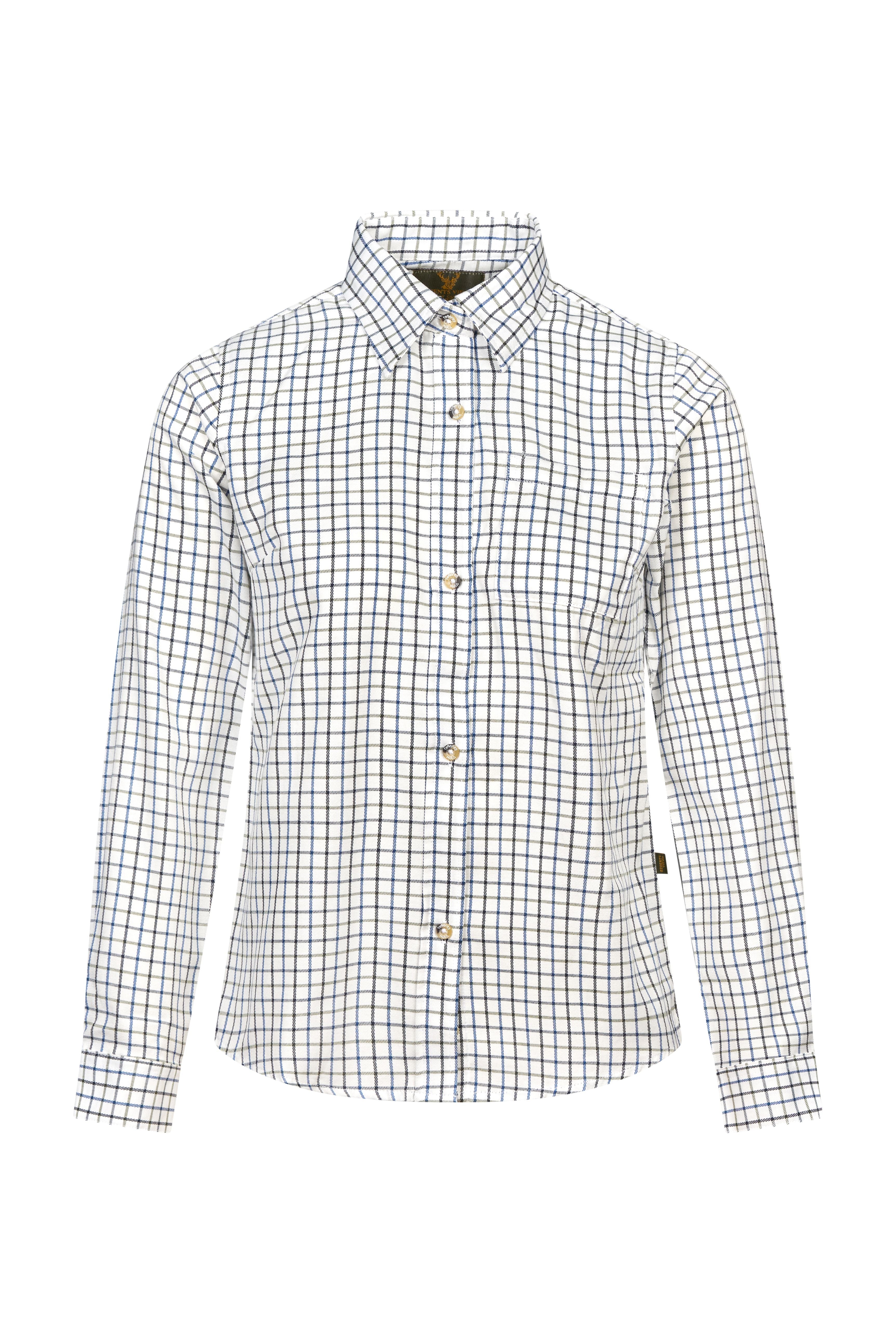 Regents View Womens Tattersall Long Sleeve Shirt - SH1-2 Blue