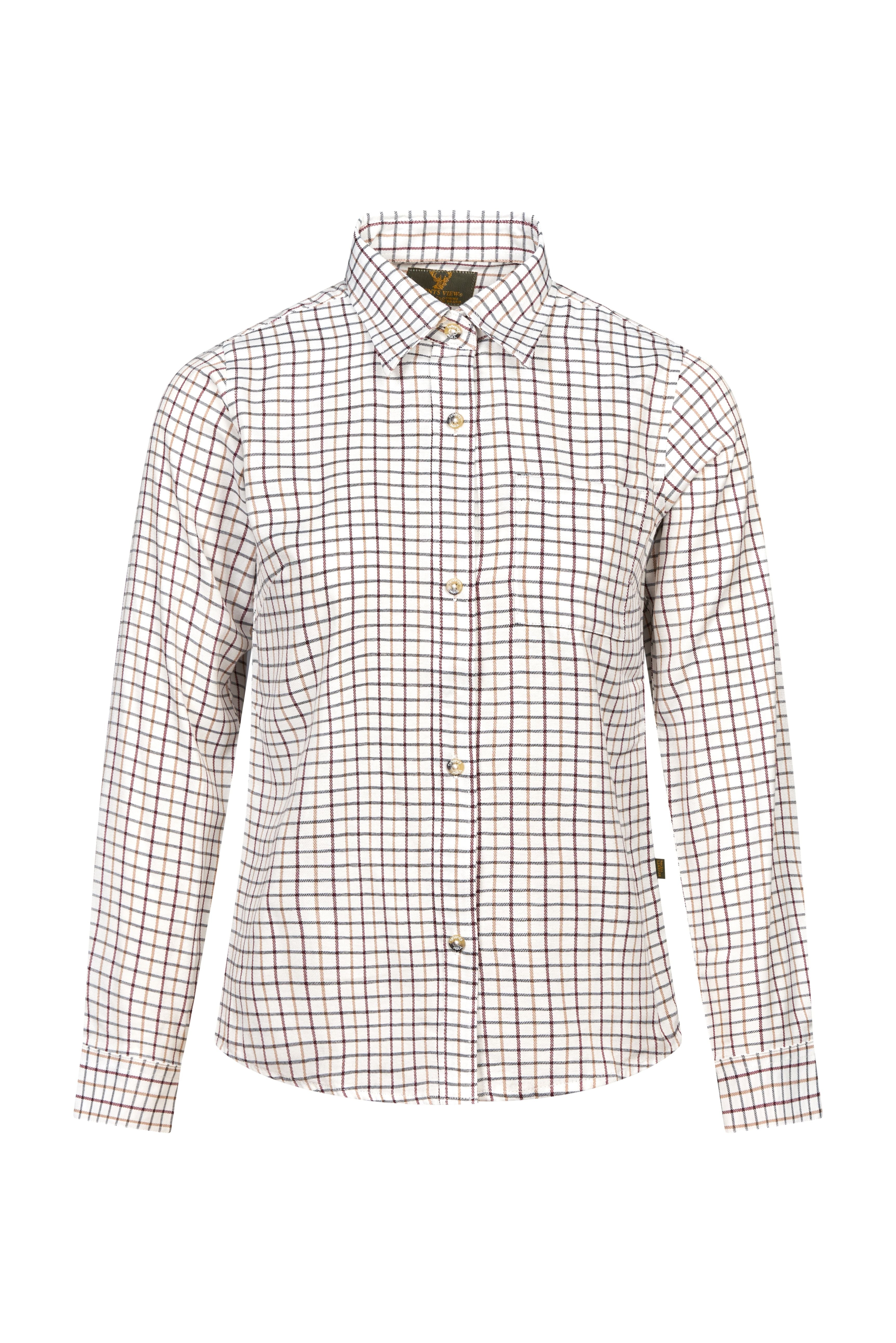 Regents View Womens Tattersall Long Sleeve Shirt - SH1-3 Red