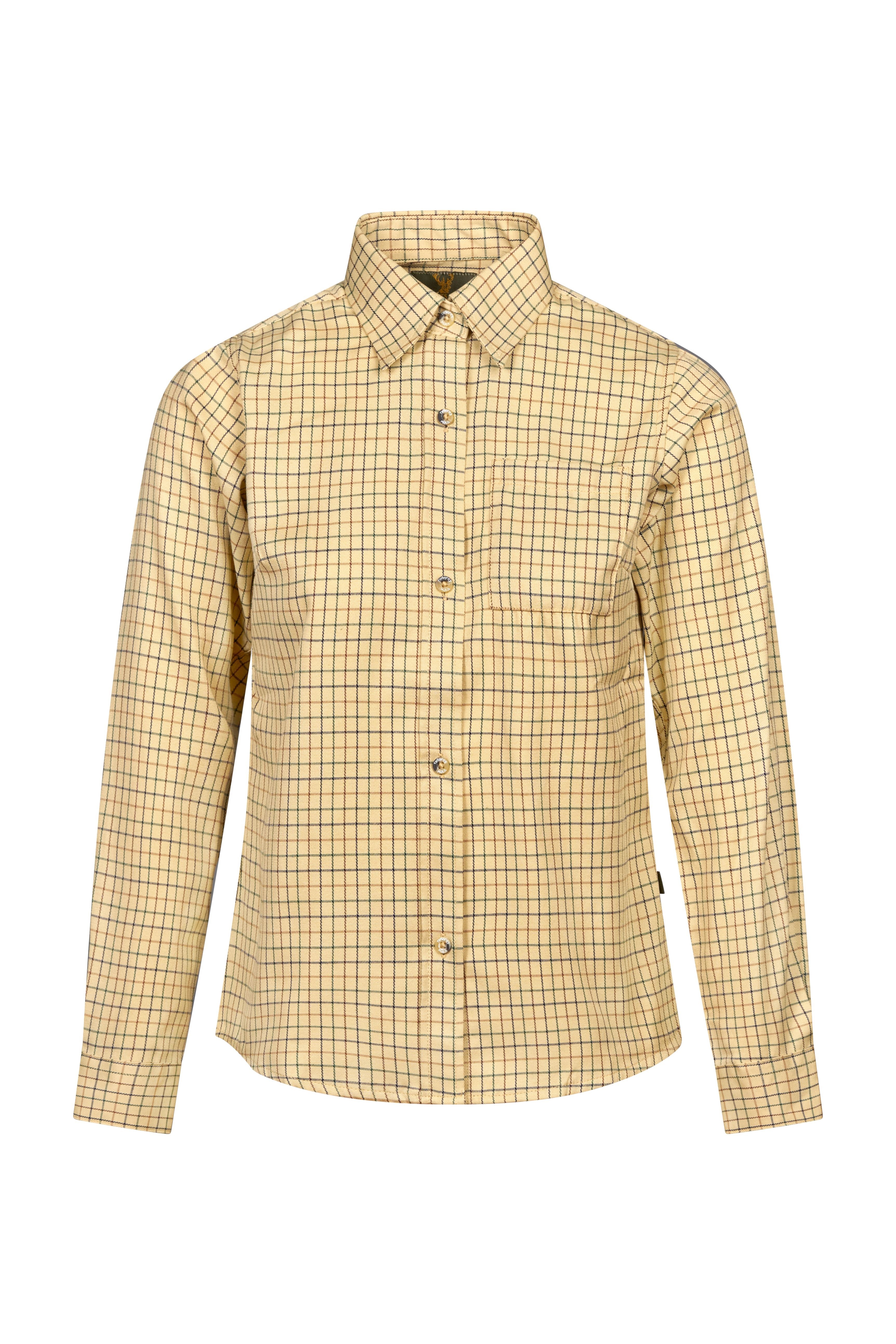 Regents View Womens Tattersall Long Sleeve Shirt - SH27-1 Gold