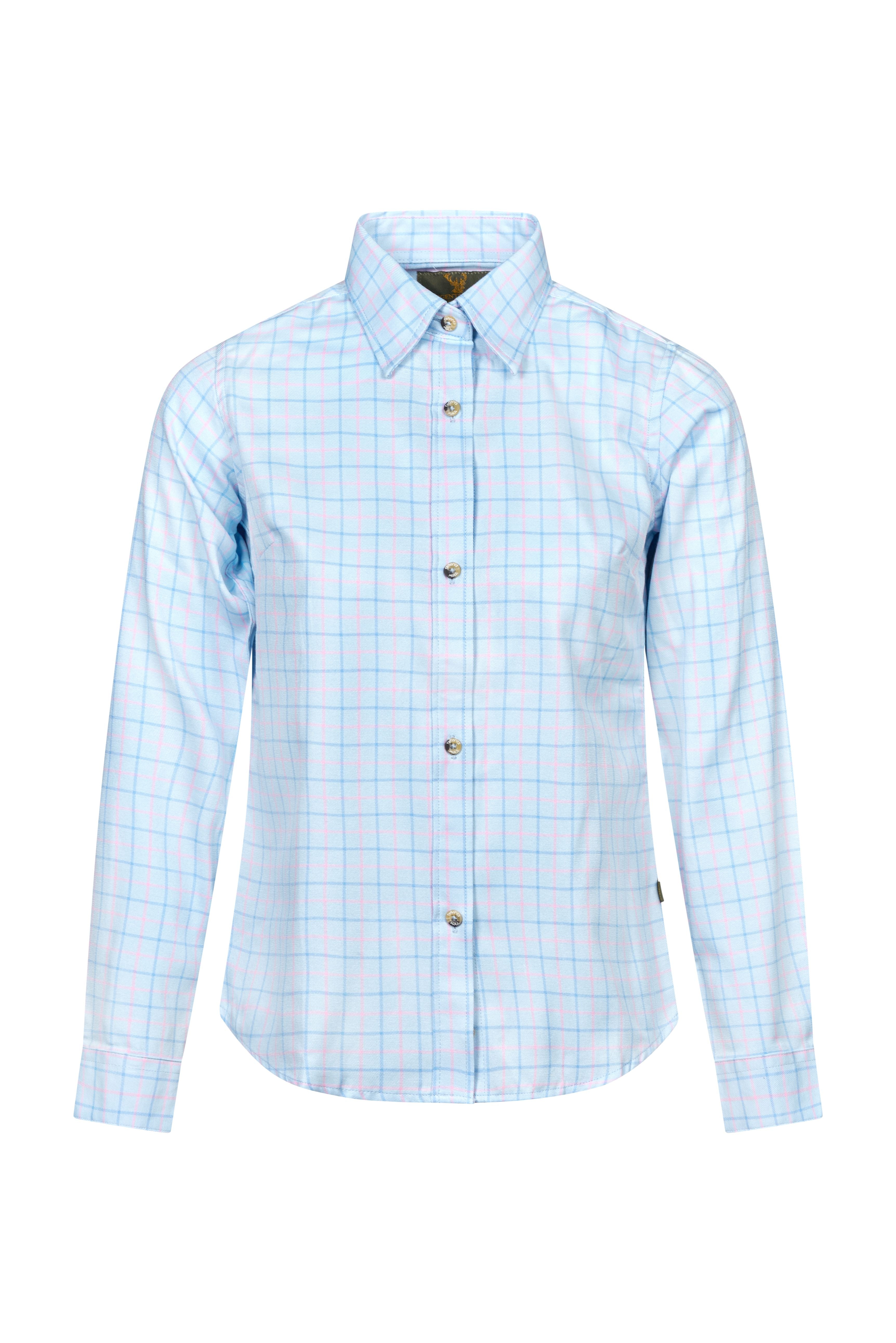 Regents View Womens Tattersall Long Sleeve Shirt - SH48 Blue