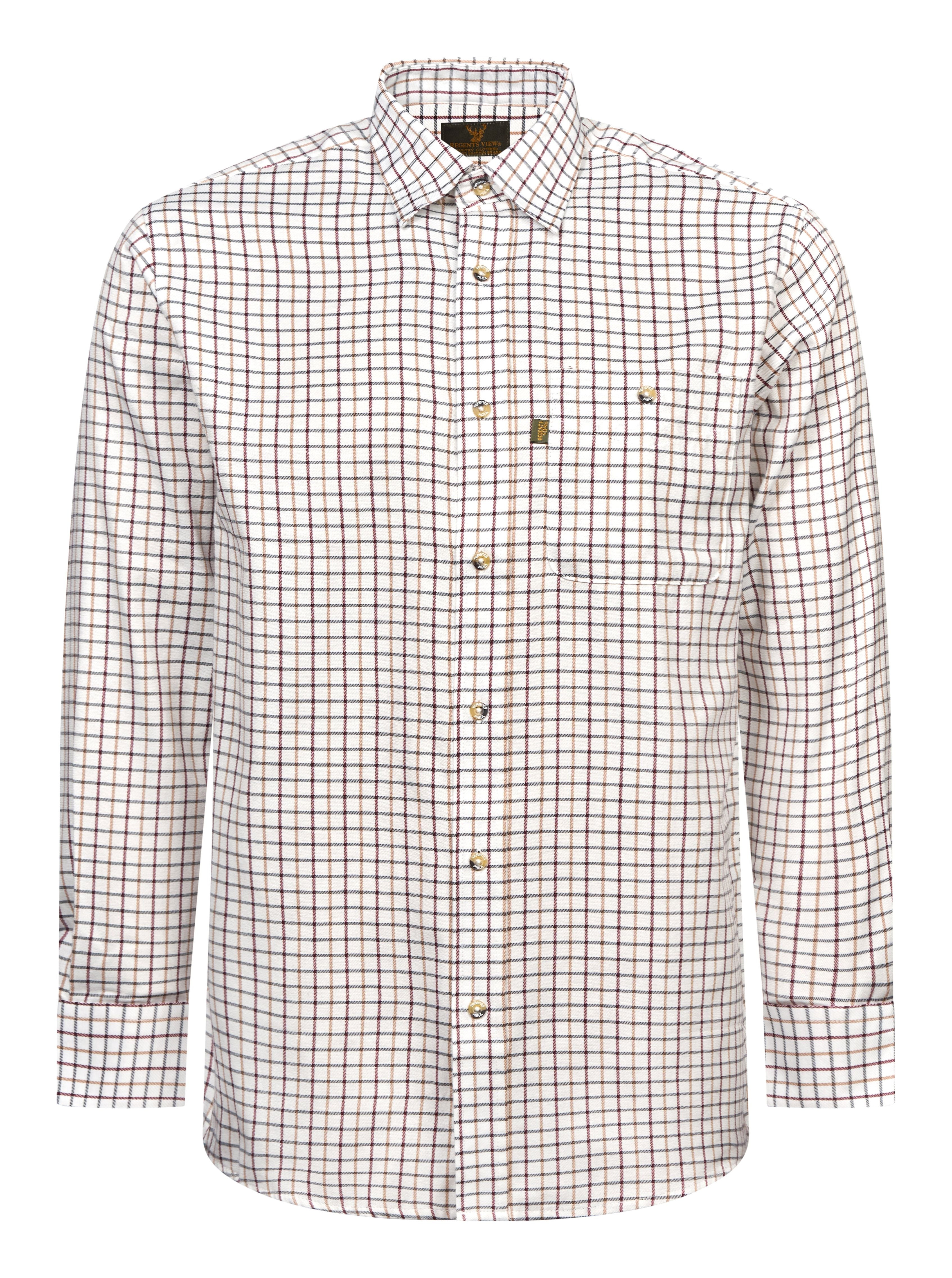 Regents View Men Tattersall Long Sleeve Shirt - SH1-3 Red