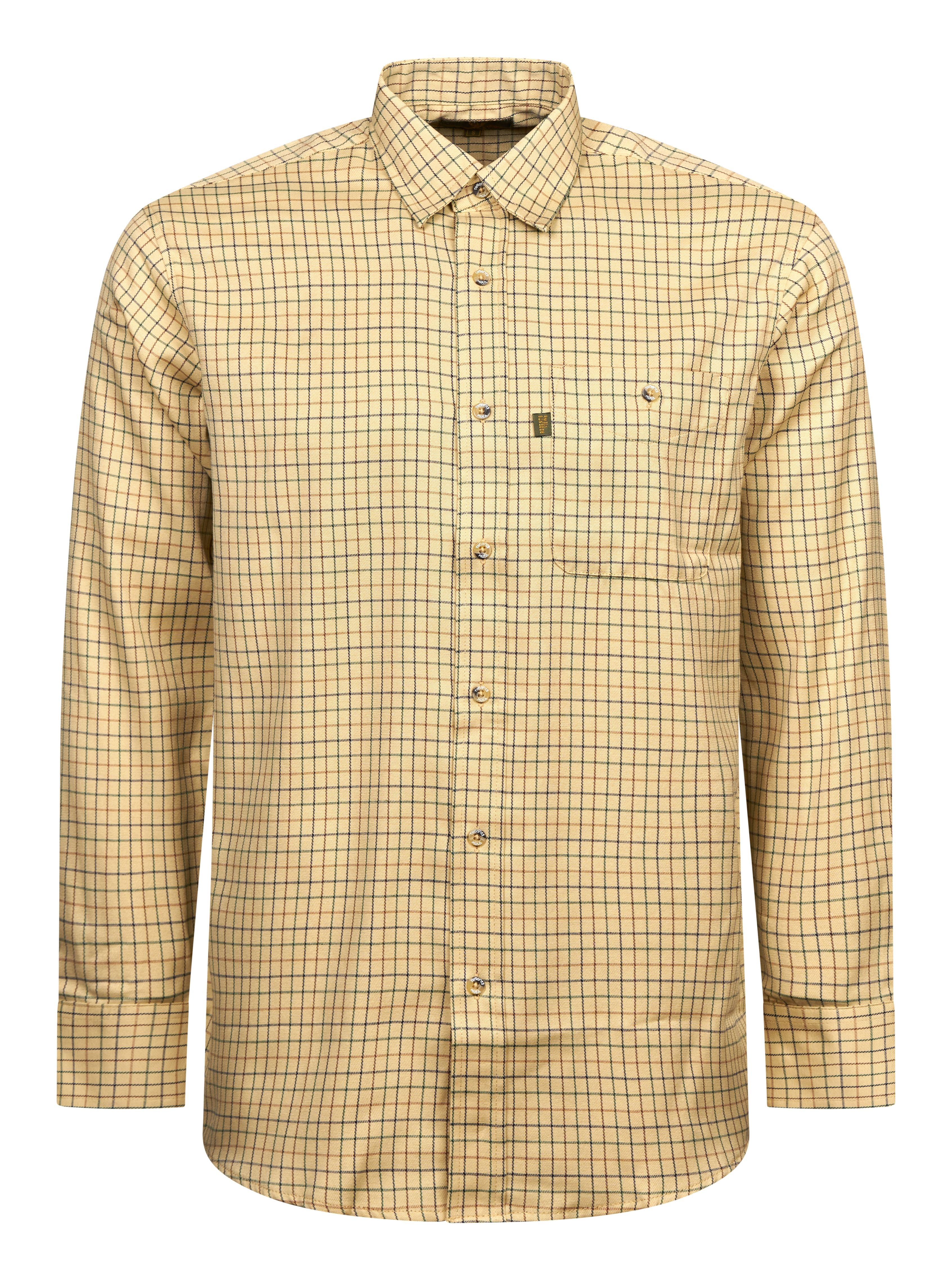 Regents View Men Tattersall Long Sleeve Shirt - SH27-1 Gold