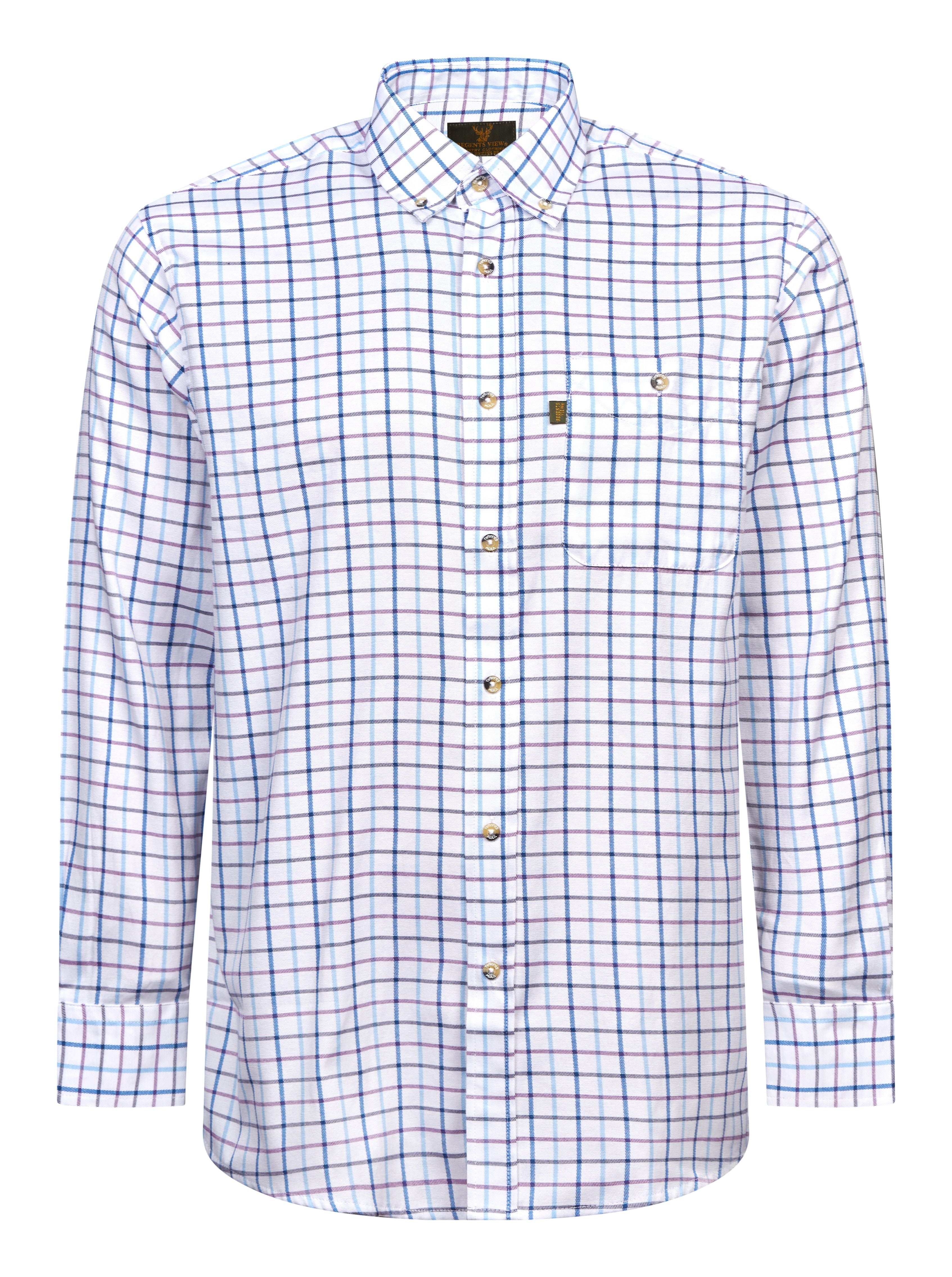 Regents View Men Tattersall Long Sleeve Shirt - SH41 Navy