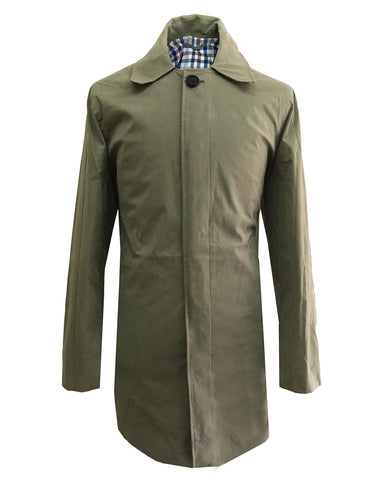 Regents View Mens Premium Hooded Wax Cotton Jacket - Olive