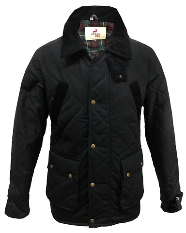 Regents View Waxed Cotton Stockman / Drover Long Coat - Black