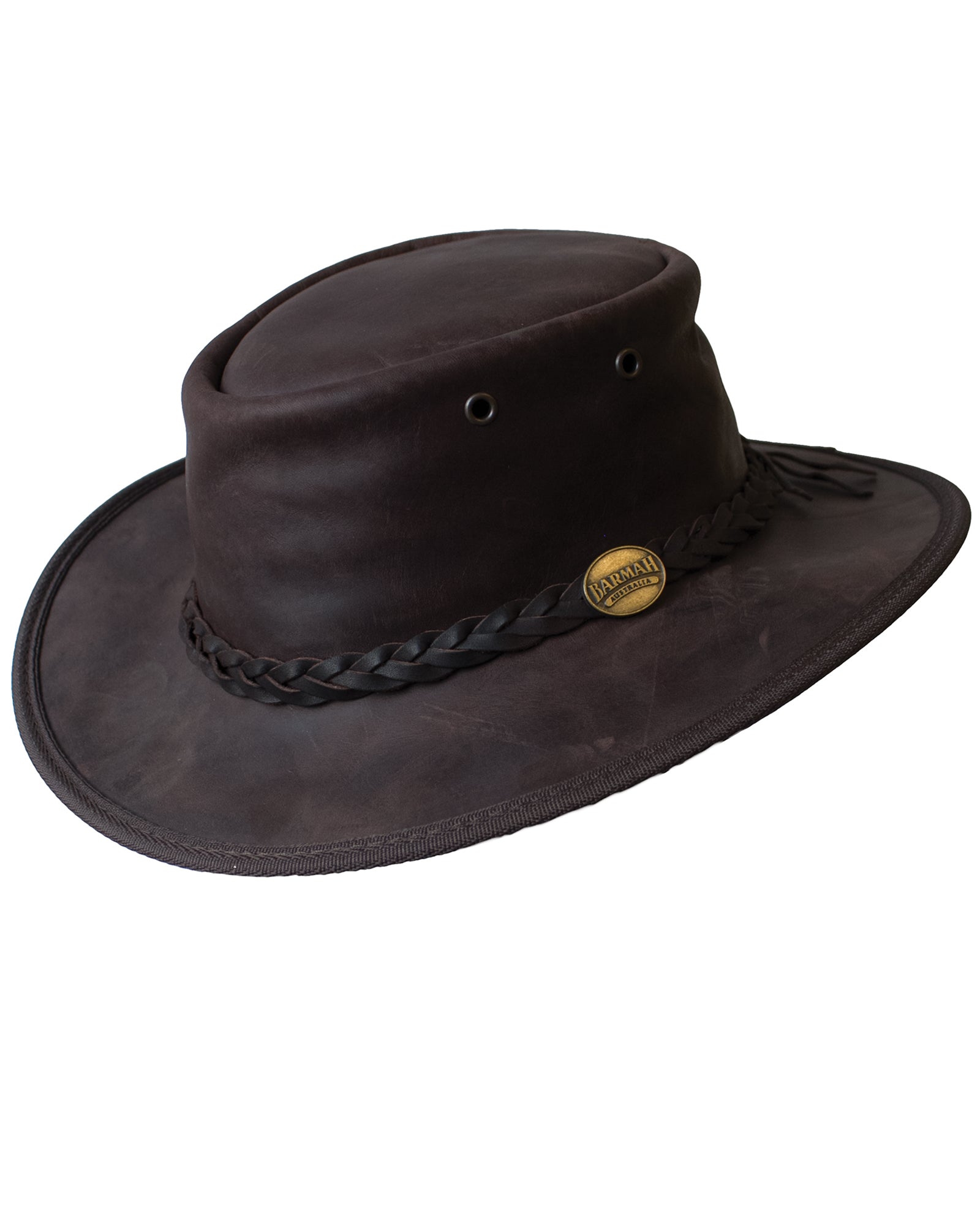 Barmah Crushable Bronco Leather Hat - Bronco Brown