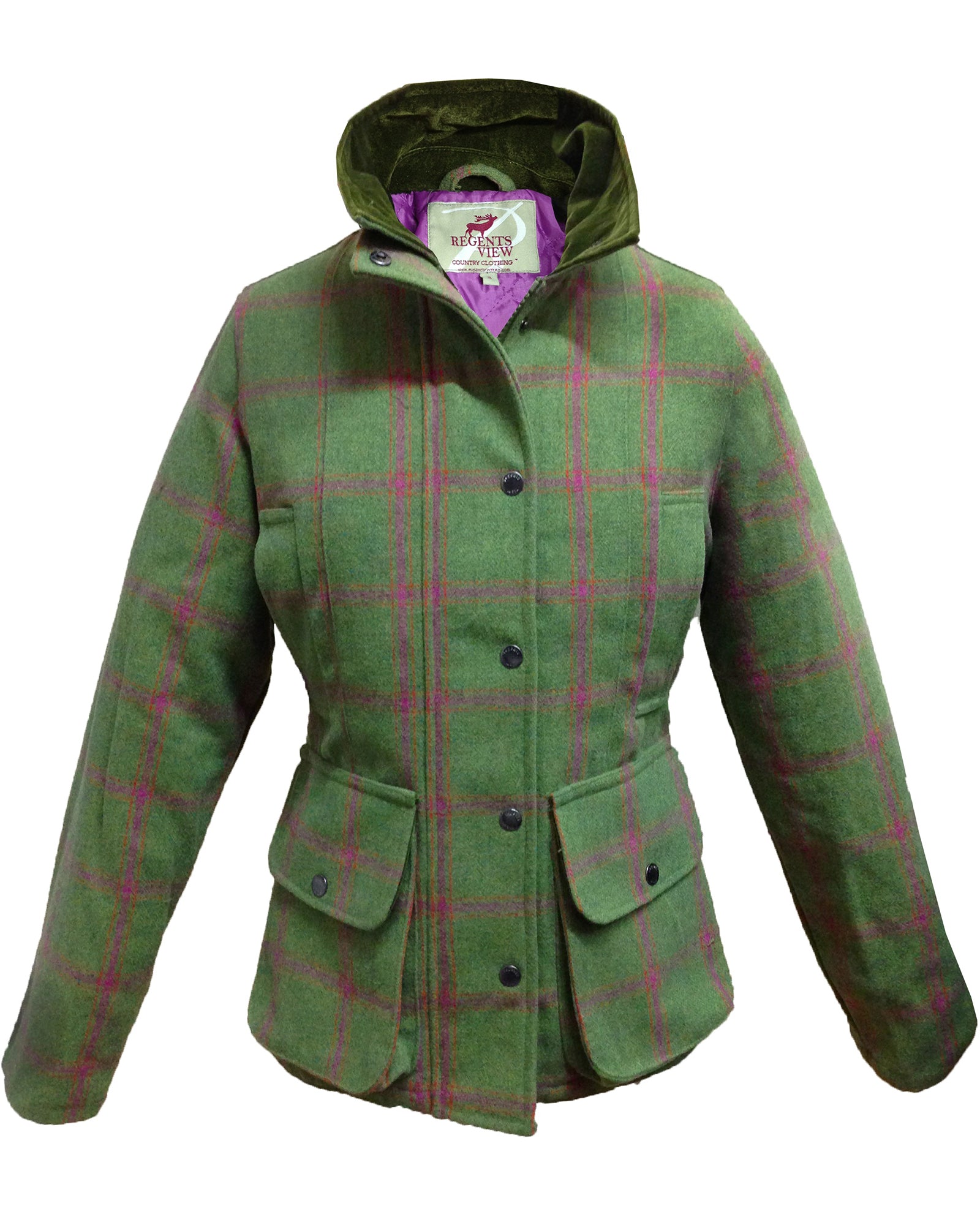 Regents View Women Premium Tweed Jacket - Green