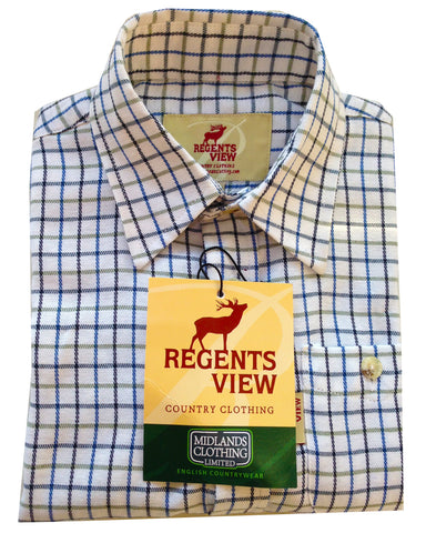Regents View Childrens 100% Cotton Moleskin Shirt - Olive
