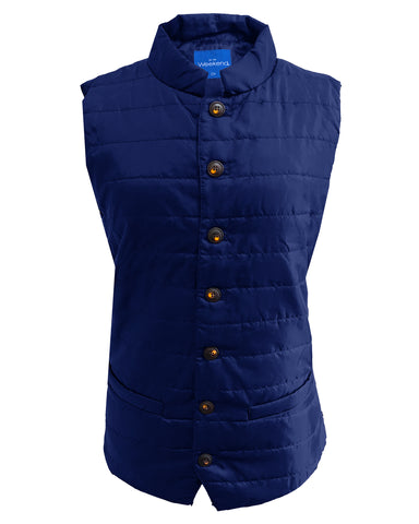 Regents View Padded Waxed Cotton Waistcoat - Brown