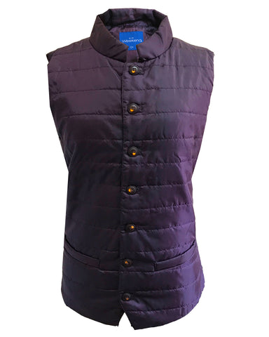 Regents View Padded Waxed Cotton Waistcoat - Brown
