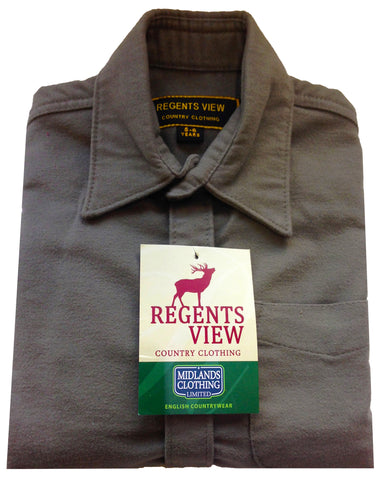 Regents View Childrens 100% Cotton Moleskin Shirt - Navy
