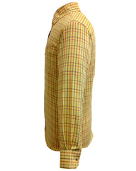 Regents View Men Tattersall Long Sleeve Shirt - Yellow SH39