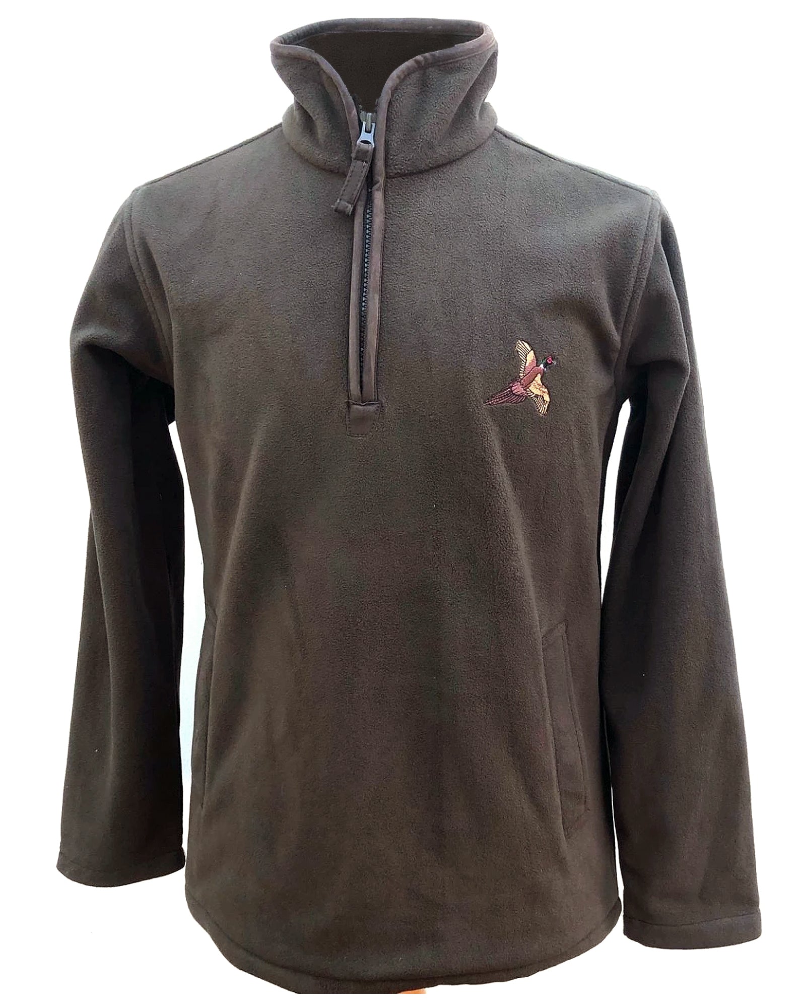 Regents View Mens Pheasant Fleece Pullover - Brown