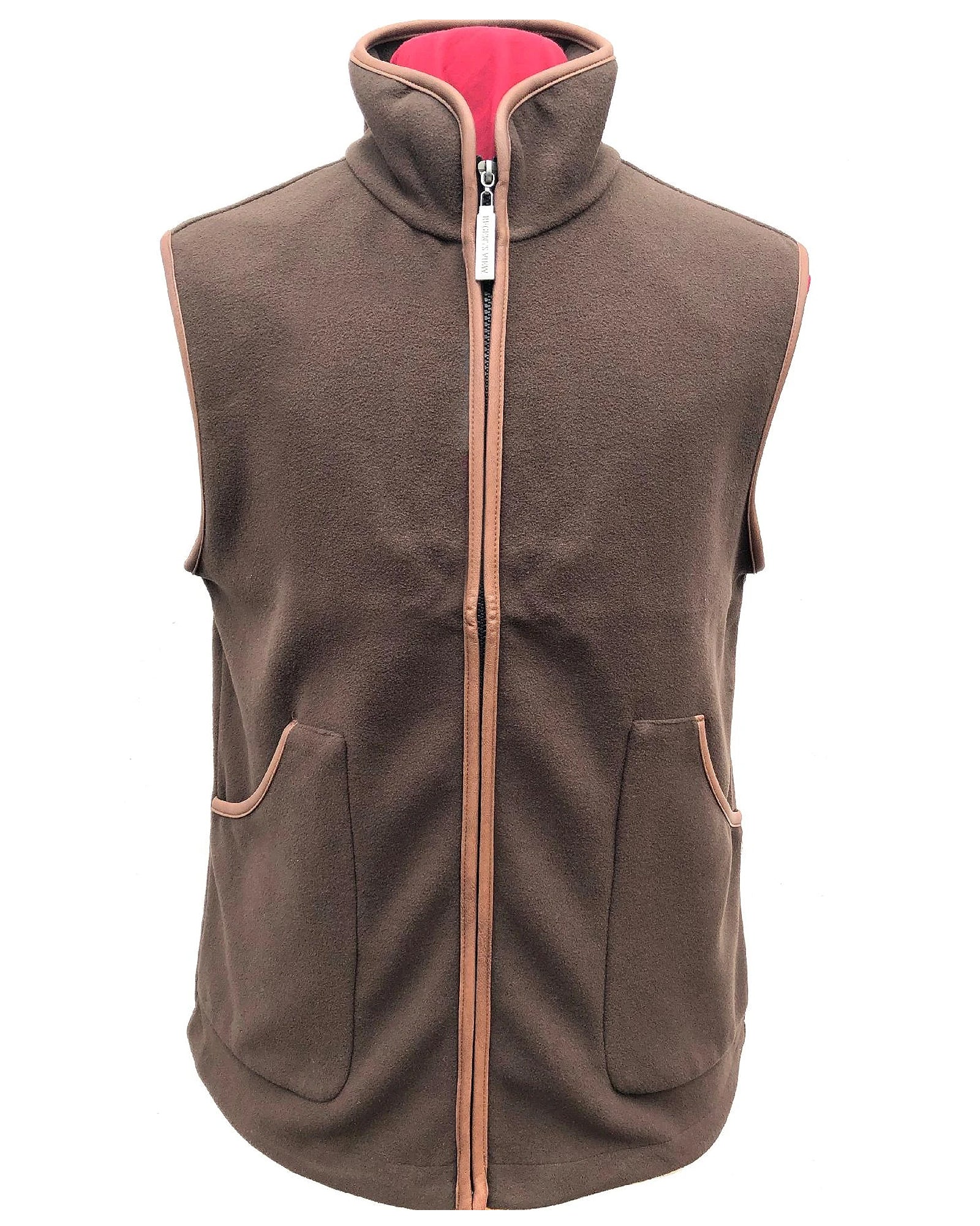 Regents View Mens Shooting Pocket Fleece Bodywarmer - Brown