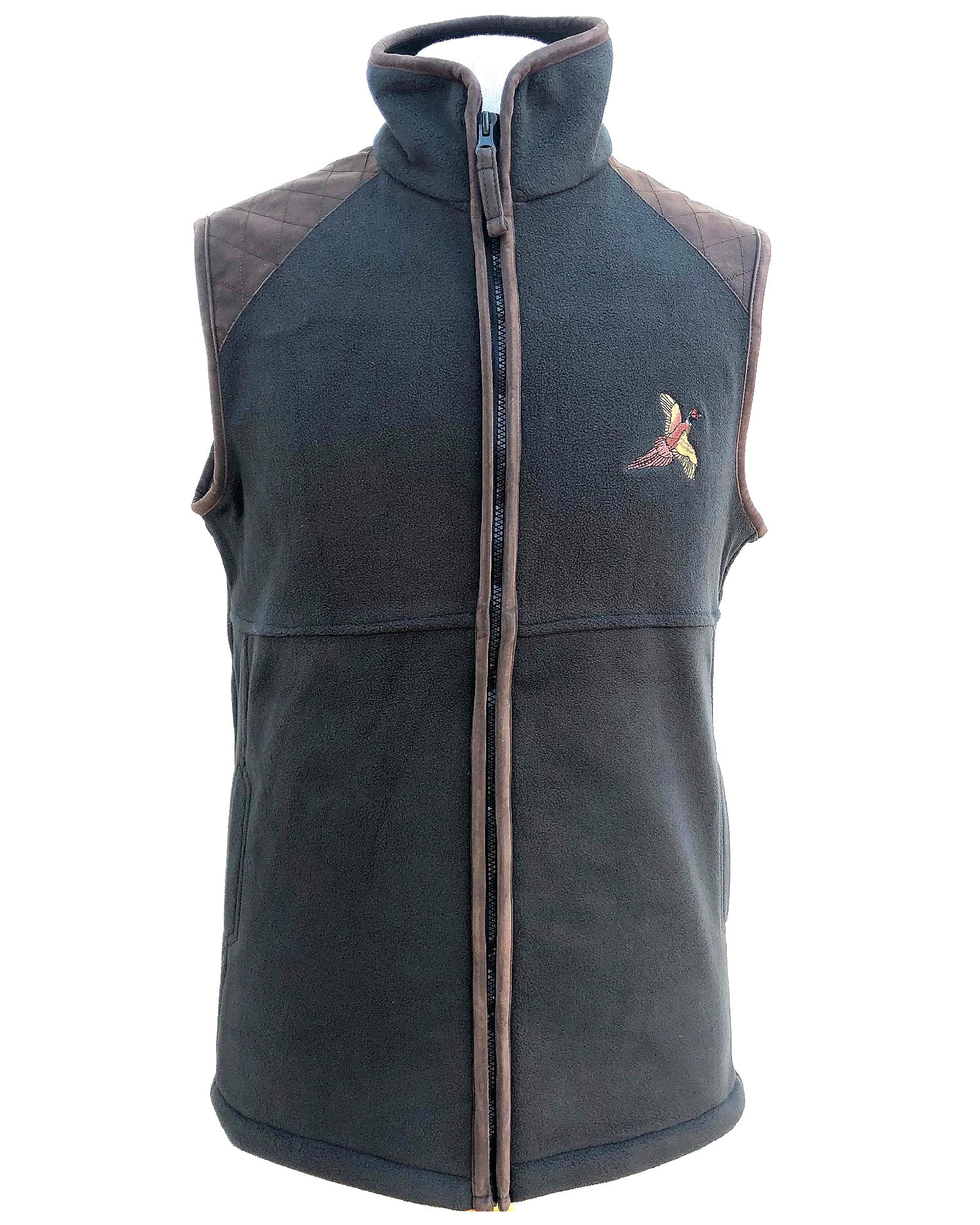 Regents View Mens Pheasant Fleece Bodywarmer - Olive
