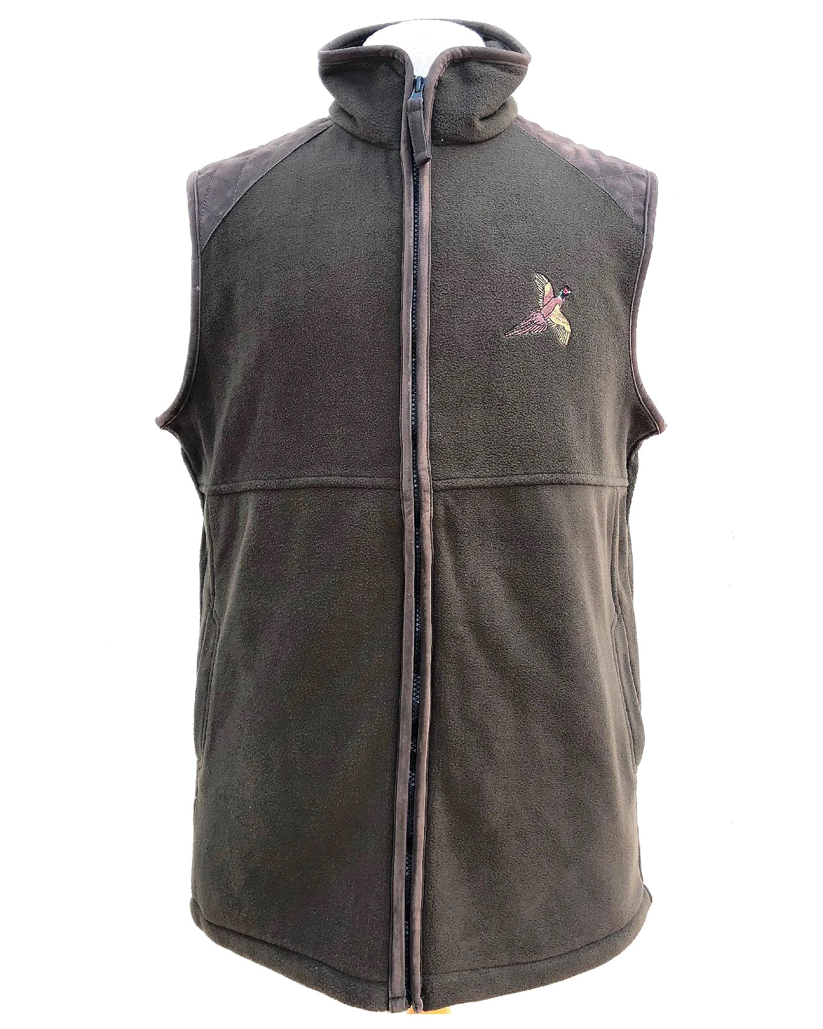 Regents View Mens Pheasant Fleece Bodywarmer - Brown