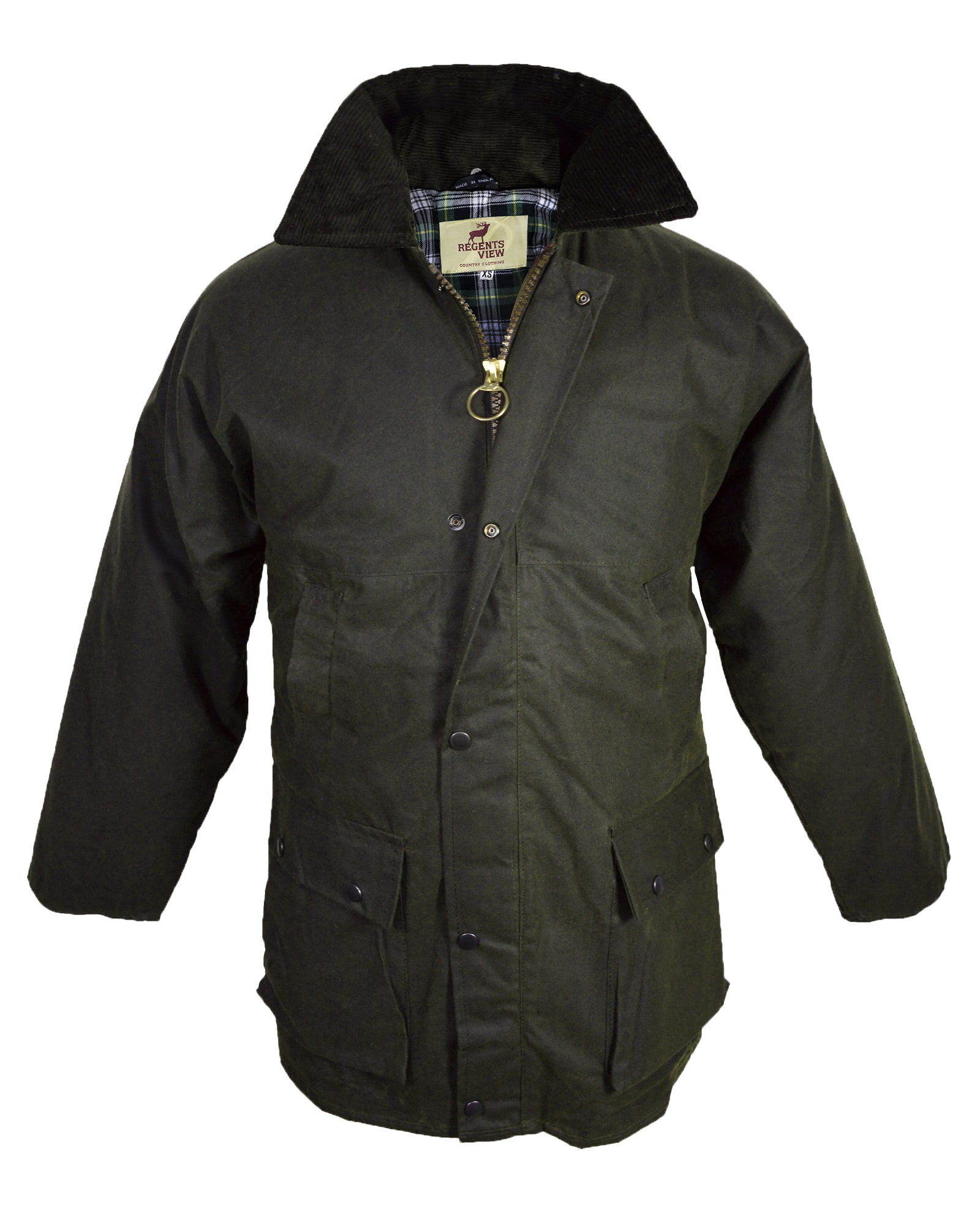 Regents View Padded Waxed Cotton Jacket - Olive