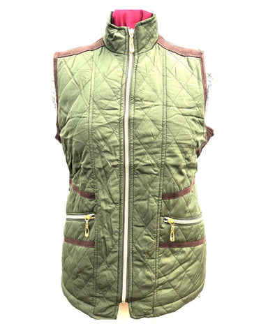 Women Quilted Fur-lined Zipped Bodywarmer - Navy
