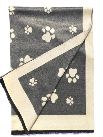 House Of Tweed  Large Scarves With Tassel Mulberry Tree -Mustard/Light Grey