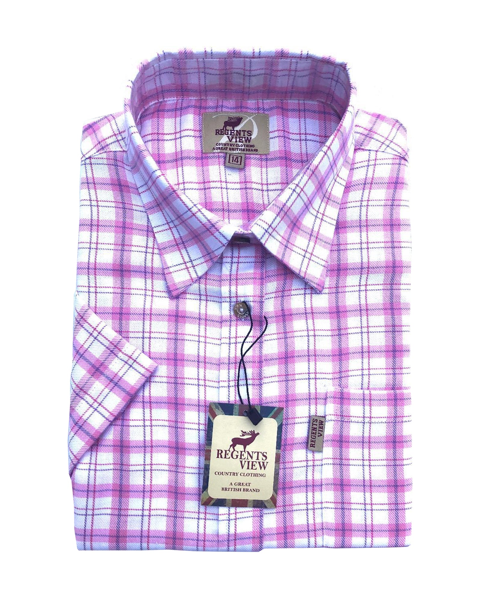 Regents View Women Superior Quality short Sleeve Shirt - Pink check