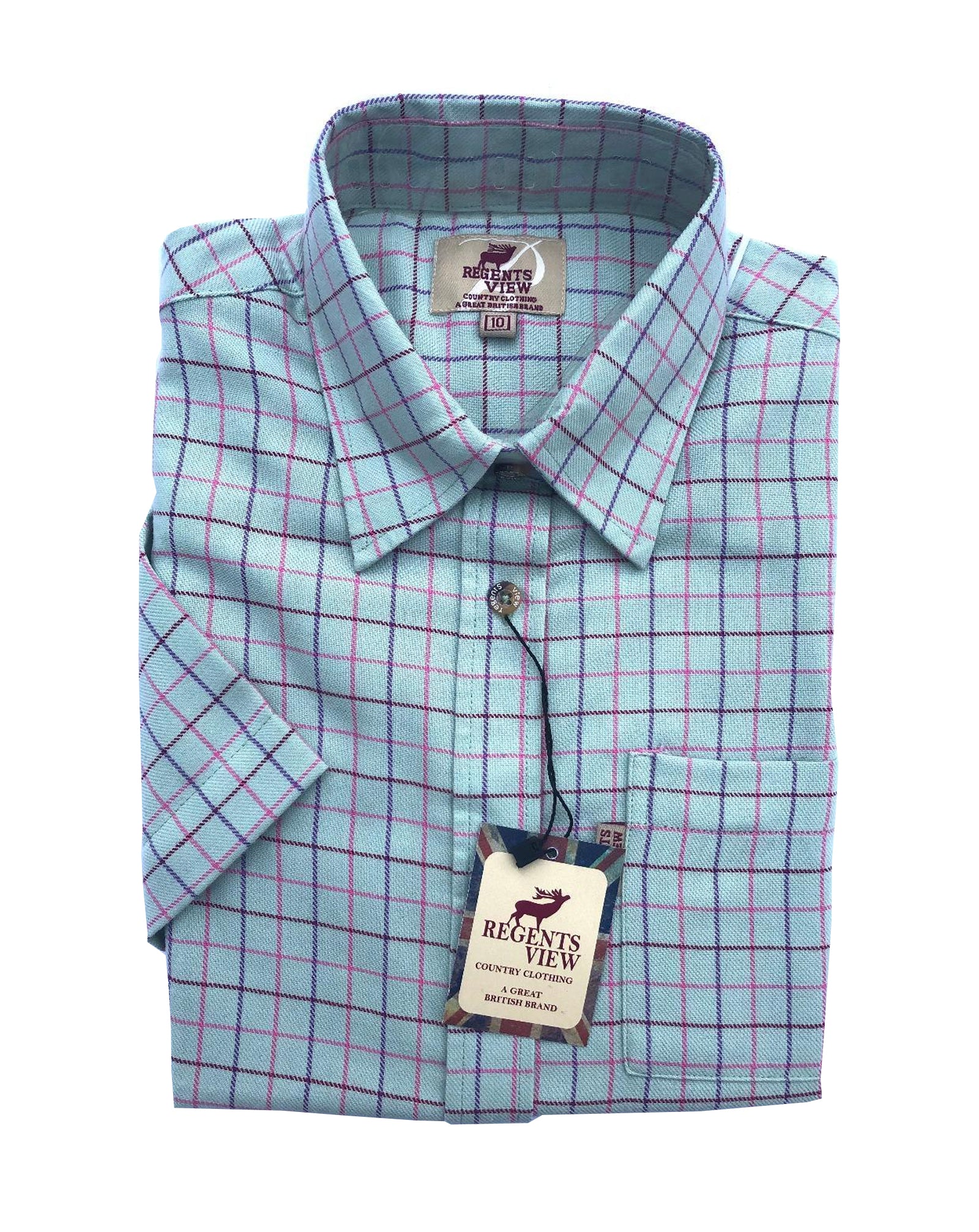 Regents View Women Superior Quality short Sleeve Shirt - Green check