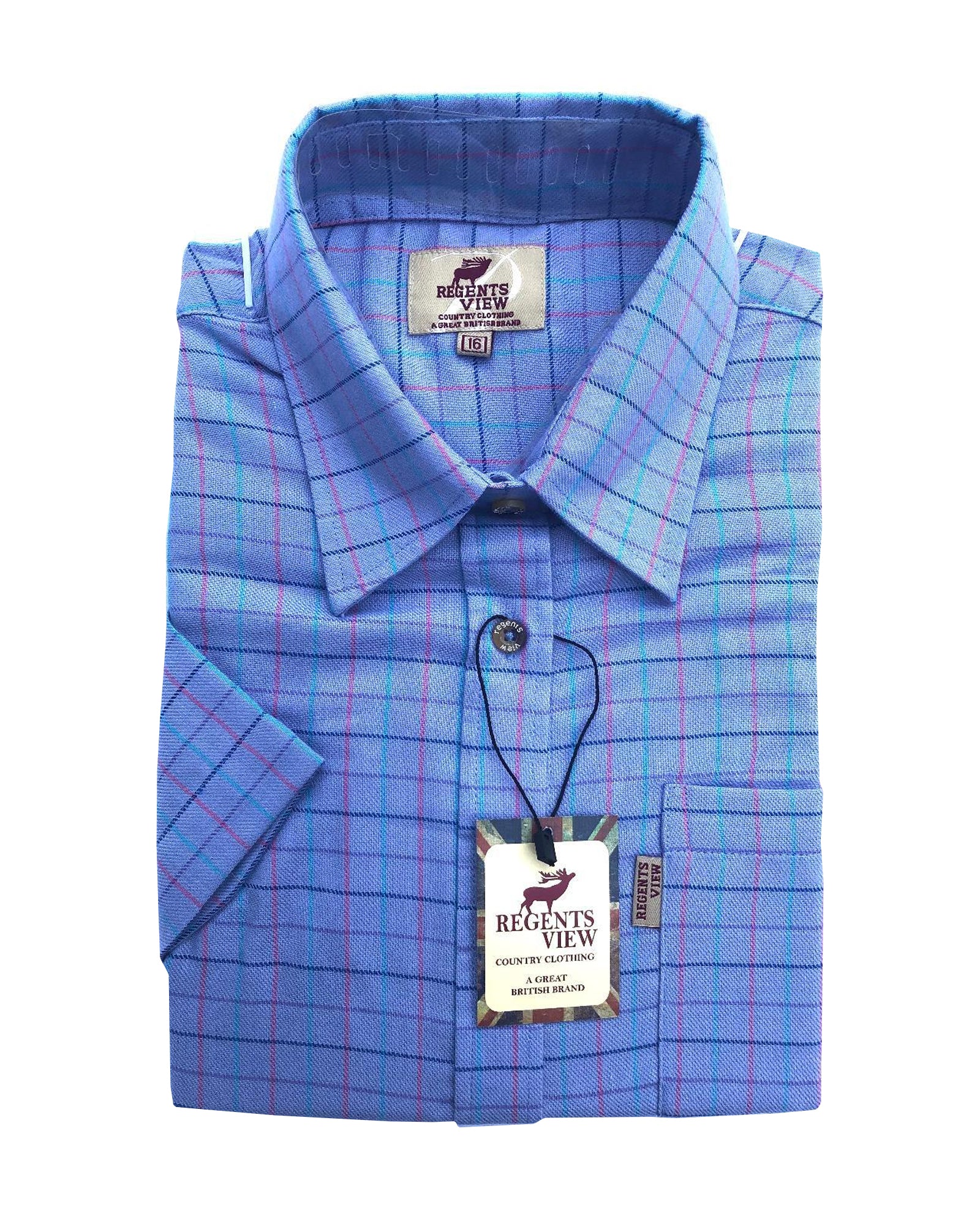 Regents View Women Superior Quality short Sleeve Shirt - Blue check