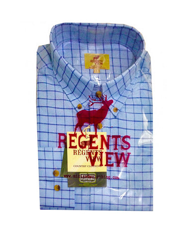 Regents View Men Tattersall Short Sleeve Shirt - sh3-3 beige