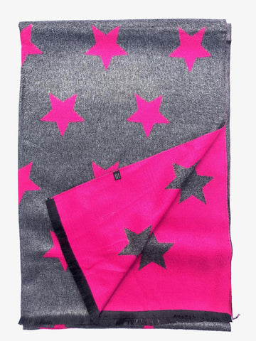 House Of Tweed  Large Scarves-Star Navy/Pink