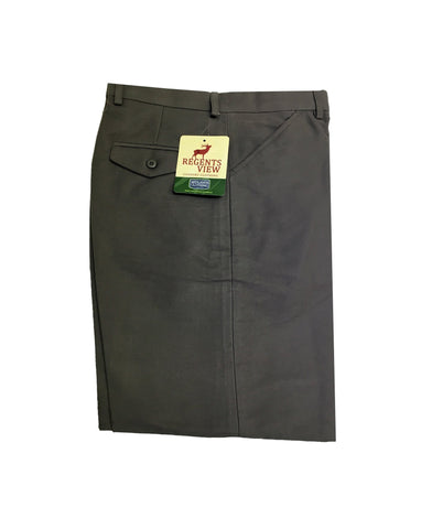 Regents View Mens Moleskin 100% Cotton Trousers - Olive