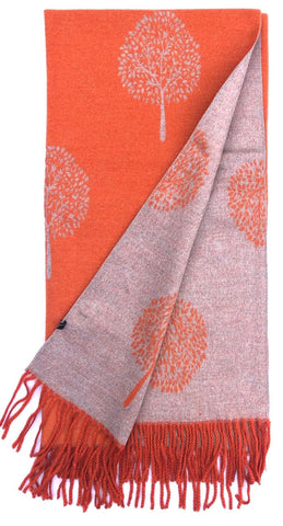 House Of Tweed  Large Scarves With Tassel -Stags Mustard/Grey