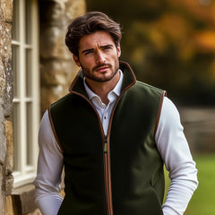 Regents View Mens Fleece Bodywarmer - Forest Green