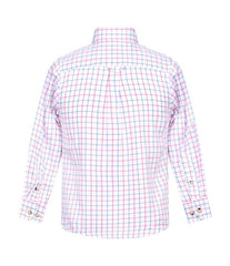 Regents View Childrens Tattersall Check Shirt - SH40 Pink/White/Blue