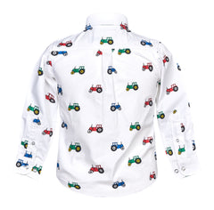 Regents View Childrens Cotton Tractor Shirt- White