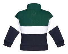 Regents View Childrens Panel 1/4 Zip Sweatshirt Olive/White/Navy