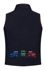 Regents View Childrens Tractor Fleece Gilet - Navy