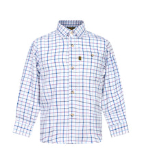 Regents View Childrens Tattersall Check Shirt - SH41- Navy