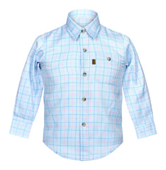 Regents View Childrens Tattersall Check Shirt - SH48-Blue