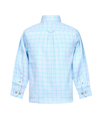 Regents View Childrens Tattersall Check Shirt - SH48-Blue