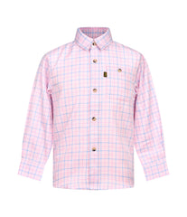 Regents View Childrens Tattersall Check Shirt - SH48-Pink