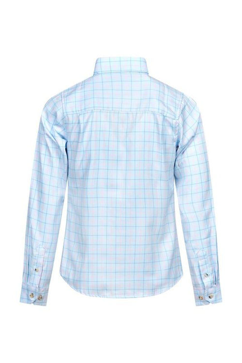 Regents View Womens Tattersall Long Sleeve Shirt - SH48 Blue