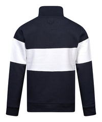 Regents View Womens Panel 1/4 Zip Sweatshirt Navy/White/Navy
