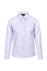 Regents View Womens Tattersall Long Sleeve Shirt - SH45 Blue/Pink