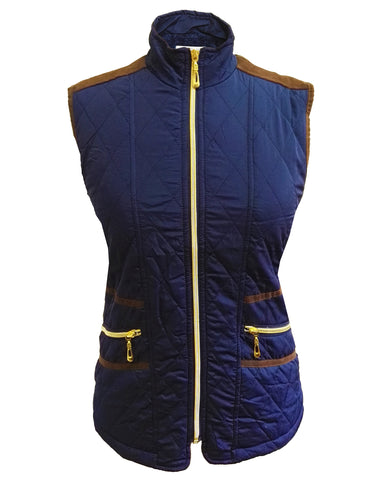 Women Quilted Fur-lined Zipped Bodywarmer - Olive