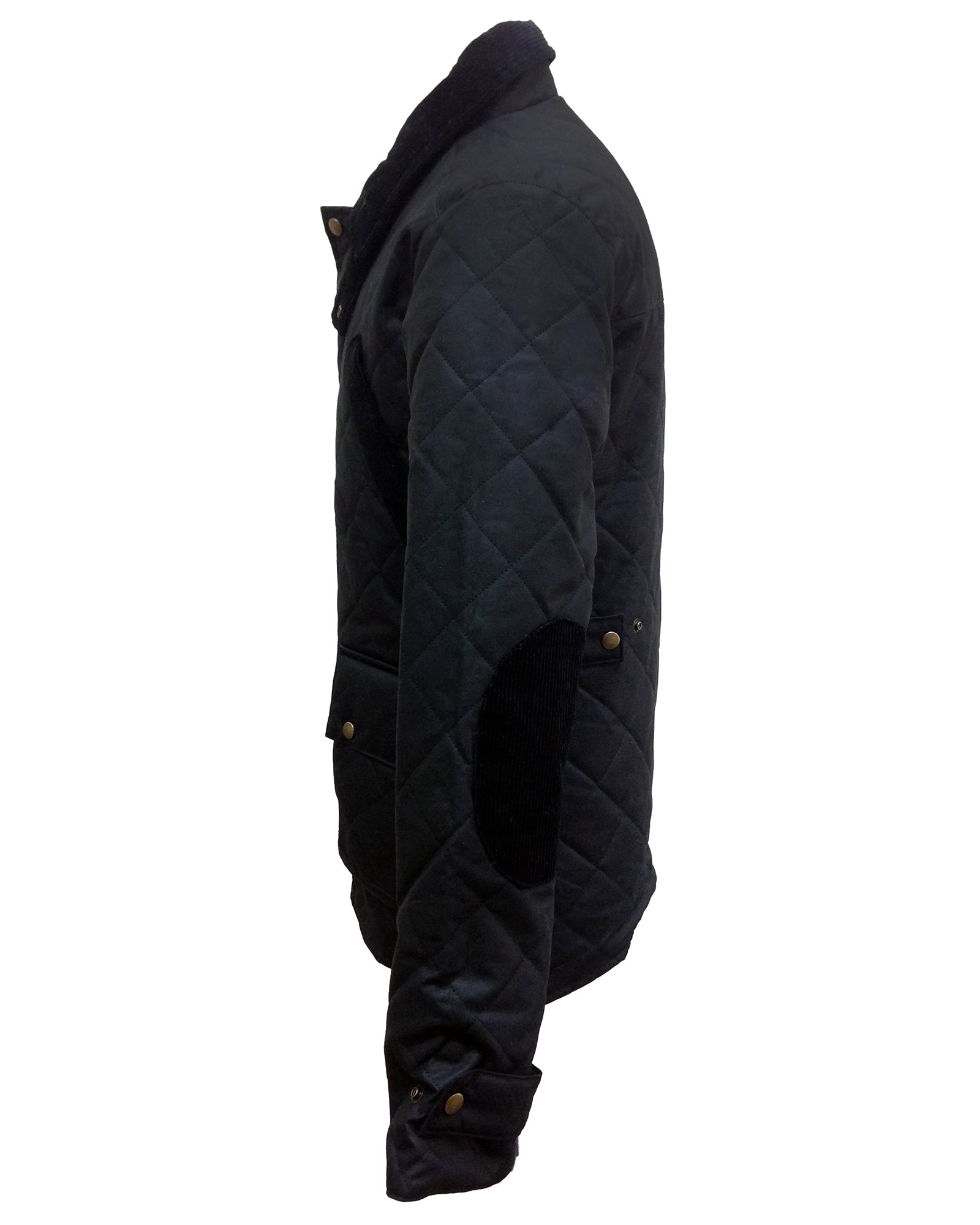 Regents View Men Premium Diamond Quilted Wax Cotton Jacket - Black