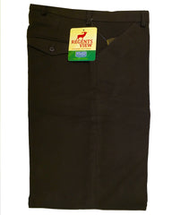 Regents View Mens Superior Stitching 100% Cotton Moleskin Trousers - Dark Brown