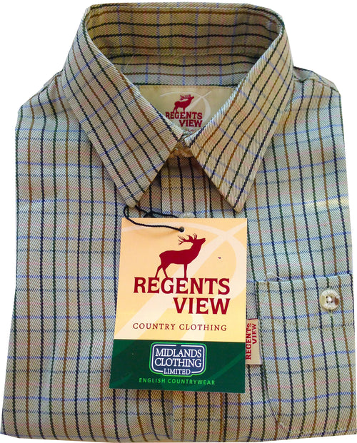 Regents View Childrens Tattersall Check Shirt - Green SH27-2